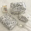 2024 Vintage Flower Quilting Women Makeup Bag Portable Zipper Cosmetic Travel Organizer Female Handbag Toiletry Pouch for Girls 2