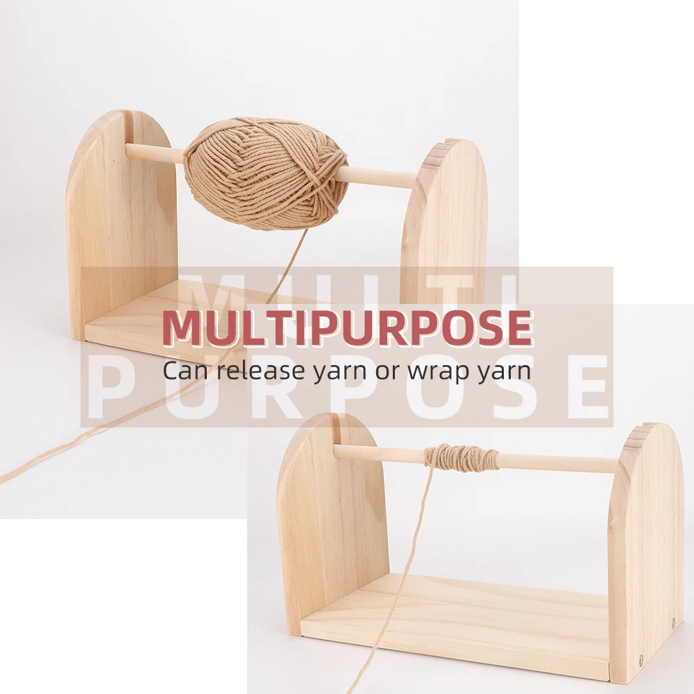 XYDHQS Wood Yarn Holder With Bearing Twirling Mechanism - Portable Yarn Dispenser For Knitting & Crocheting, Includes Accessories