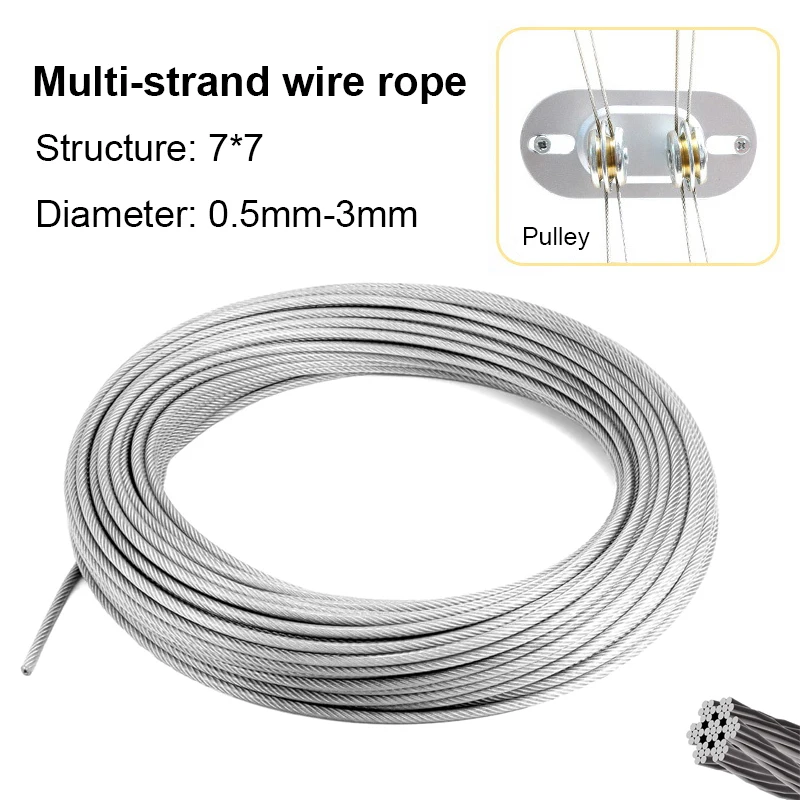 Stainless Steel Wire Stainless Steel Cable Rope Kits Steel Wire Rope 1 Roll