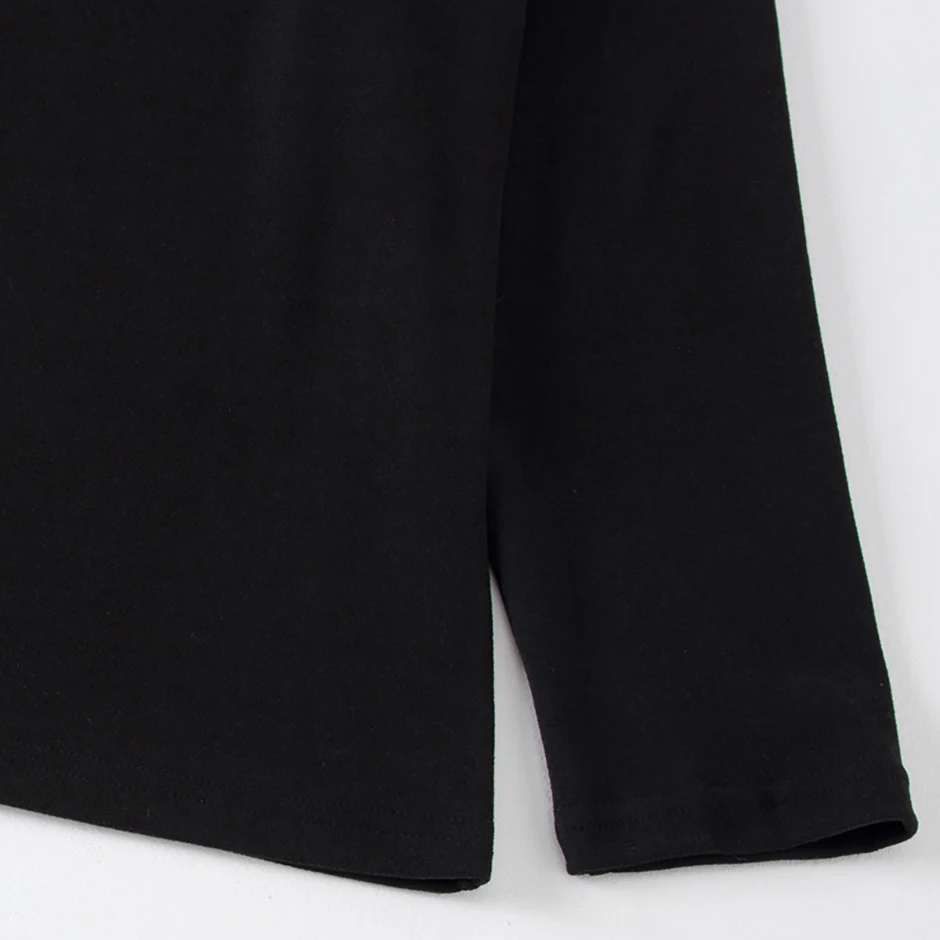 2/3-teiliges Herren-T-Shirt für Herbst/Winter, einfarbig, warm, für Teenager, große Größe, bequem, sportlich, halbhoher Ausschnitt – Detail 15