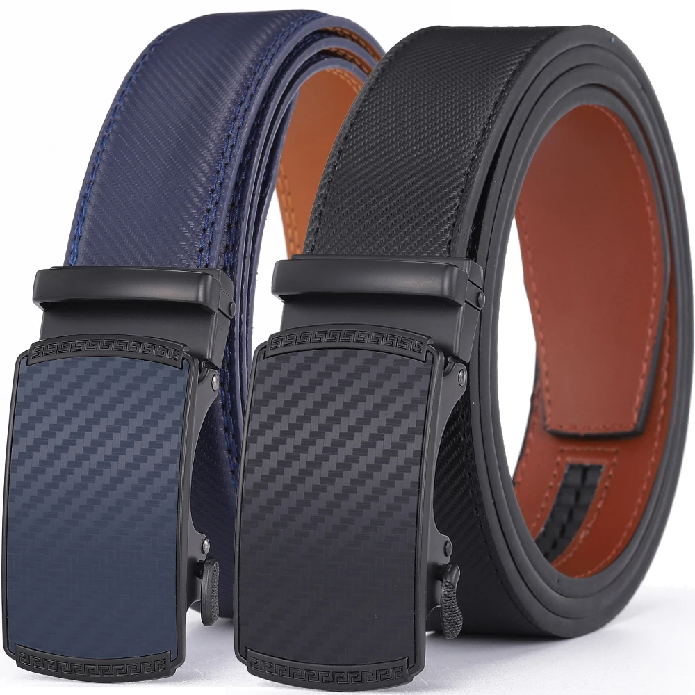 Hochwertiger Herren-Ledergürtel mit automatischer Schnalle, Herrengürtel, Luxusmarken, Taillengürtel für Jeans, Hose, große Mode, Blau, Braun, Schwarz
