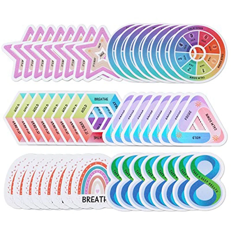 

48PCS Calm Stickers, 6 Styles Fidget Tactile Rough Textured Strips Reusable Sensory Strips For Anxiety Sensory Stickers