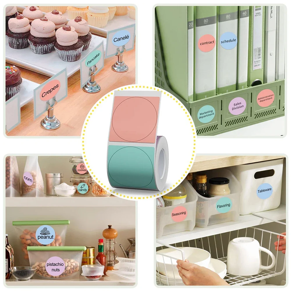 Niimbot Round Label for B1/B21/B3S Label Maker Sticker Self-adhesive Waterproof NIIMBOT Thermal Printer White Color Labels