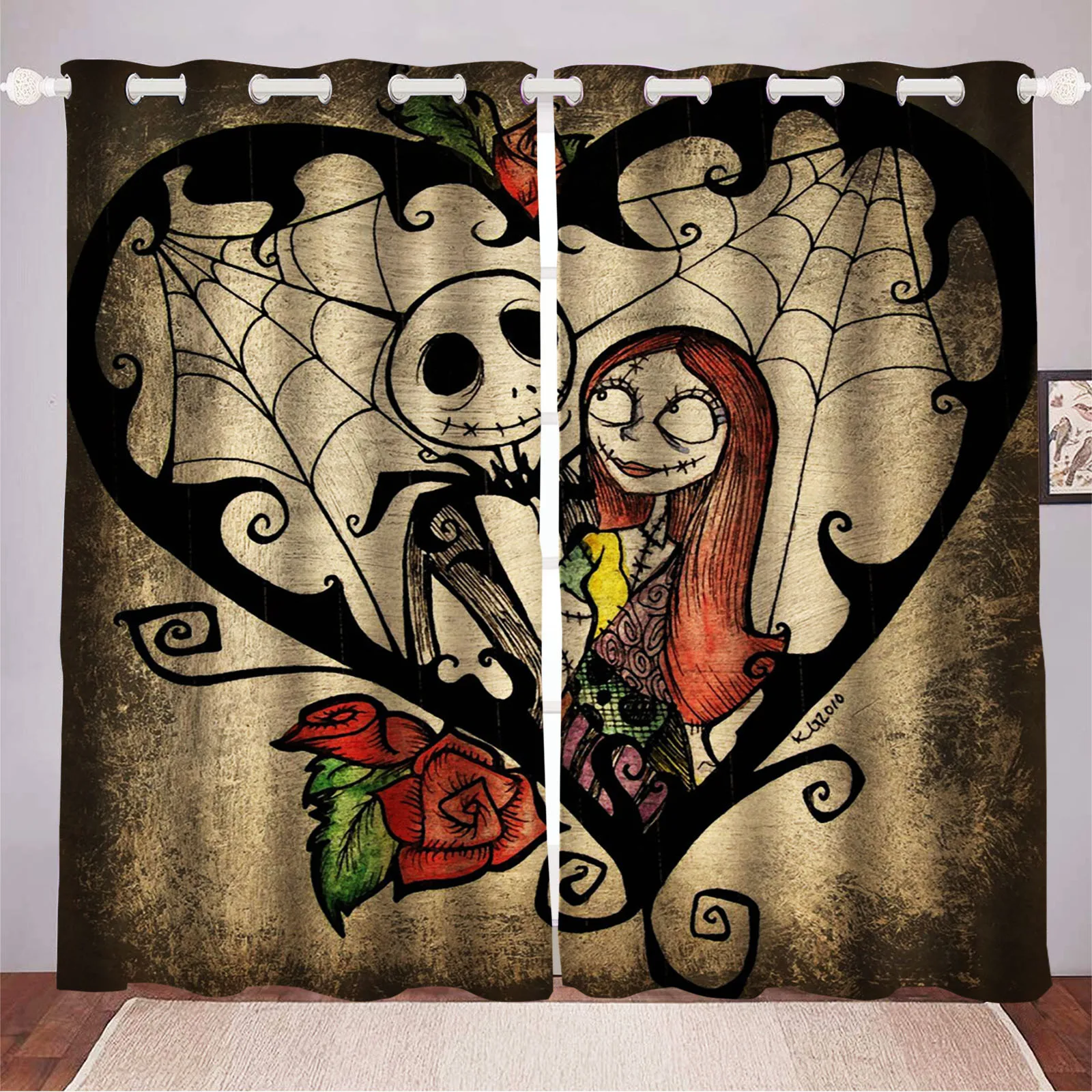 The Nightmare Before Christmas Cartoon Curtain Home Printing Curtains Living Room Children Bedroom Decoration Window Blackout 4