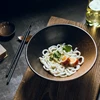 Japanese creative tableware set, commercial bamboo hat ceramic bowl, household large ramen, rice, noodles, soup bowl 4