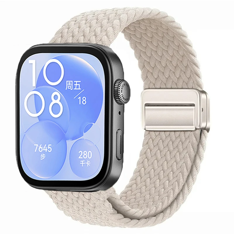 Breathable Magnetic Adjustable Woven Nylon Watch Strap Replacement Band