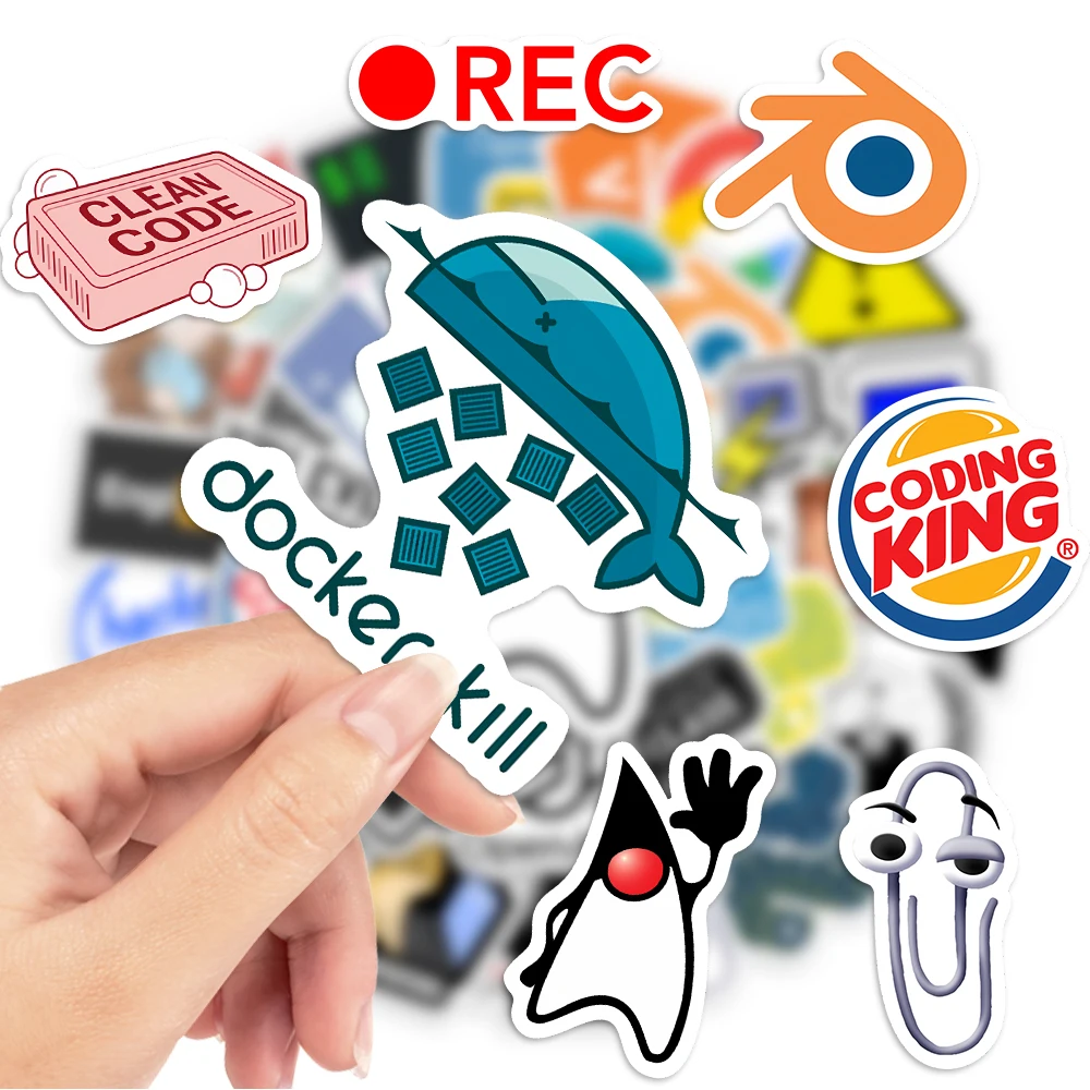 Geek-Themed Waterproof Programming Stickers for Laptops, Luggage, and Phones