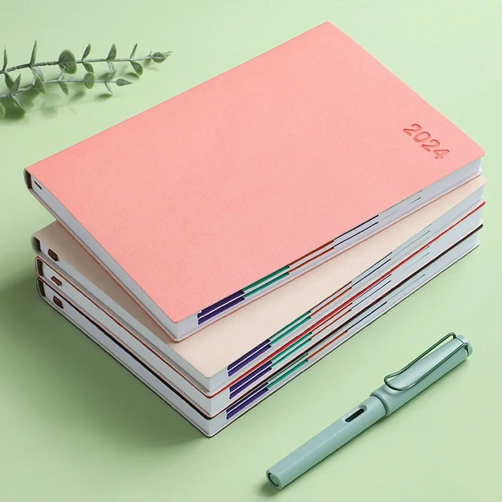 

2024 Portable Agenda Book Calendar Book A5 PU Notepads Creative Planner Reminder Desktop Date Calendar Diary Planner