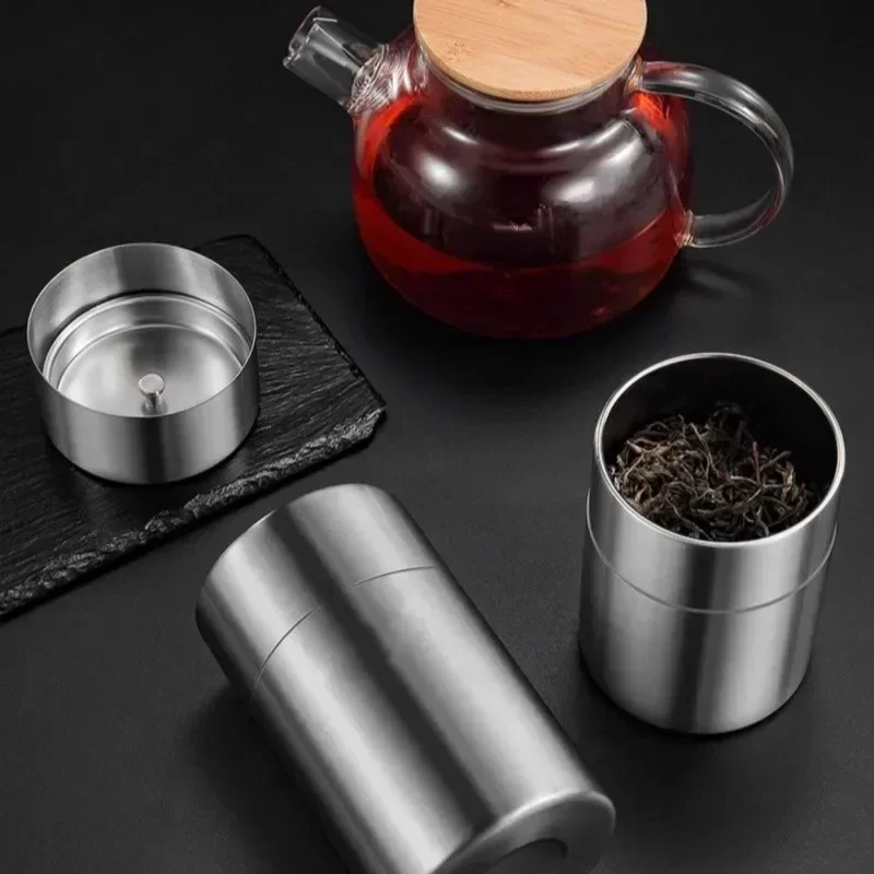 650ml 304Stainless Steel Portable Tea Caddies for Sealed Moisture-proof Dried Fruit Scented Tea Household Food Storage Container