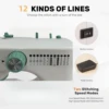 portable Sewing Machine for Beginners with 12 Stitches Pattern LED Light Foot Pedal Double Thread Sewing Kits  Plugged In 220V 3