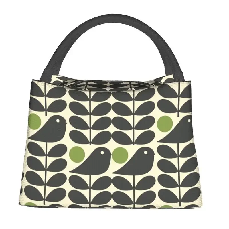 Orla Kiely 멀티스템 조류 단열 도시락 가방, 야외 피크닉 스칸디나비아 꽃, 방수 쿨러, 여성용 보온 박스