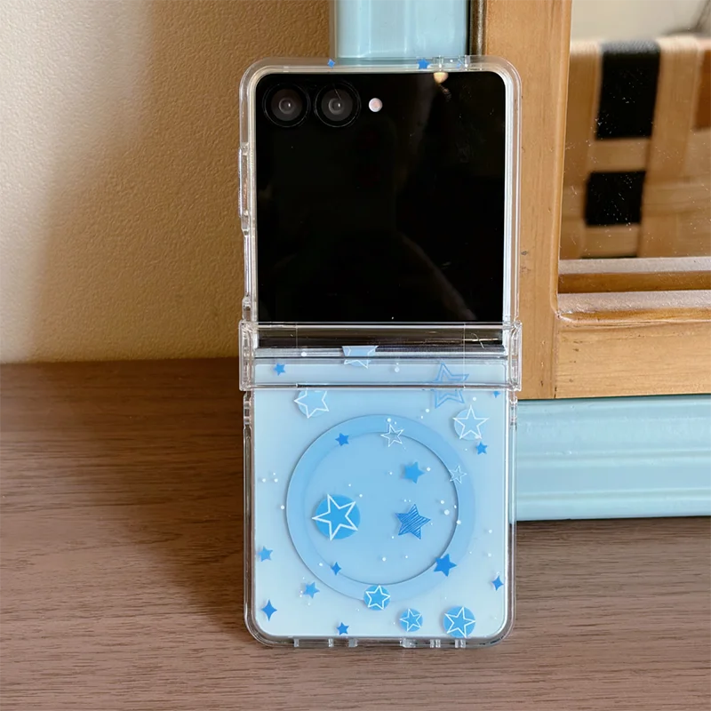Korean Cute Star Magnetic Phone Case with Magsafe Stand and Hinge Holder