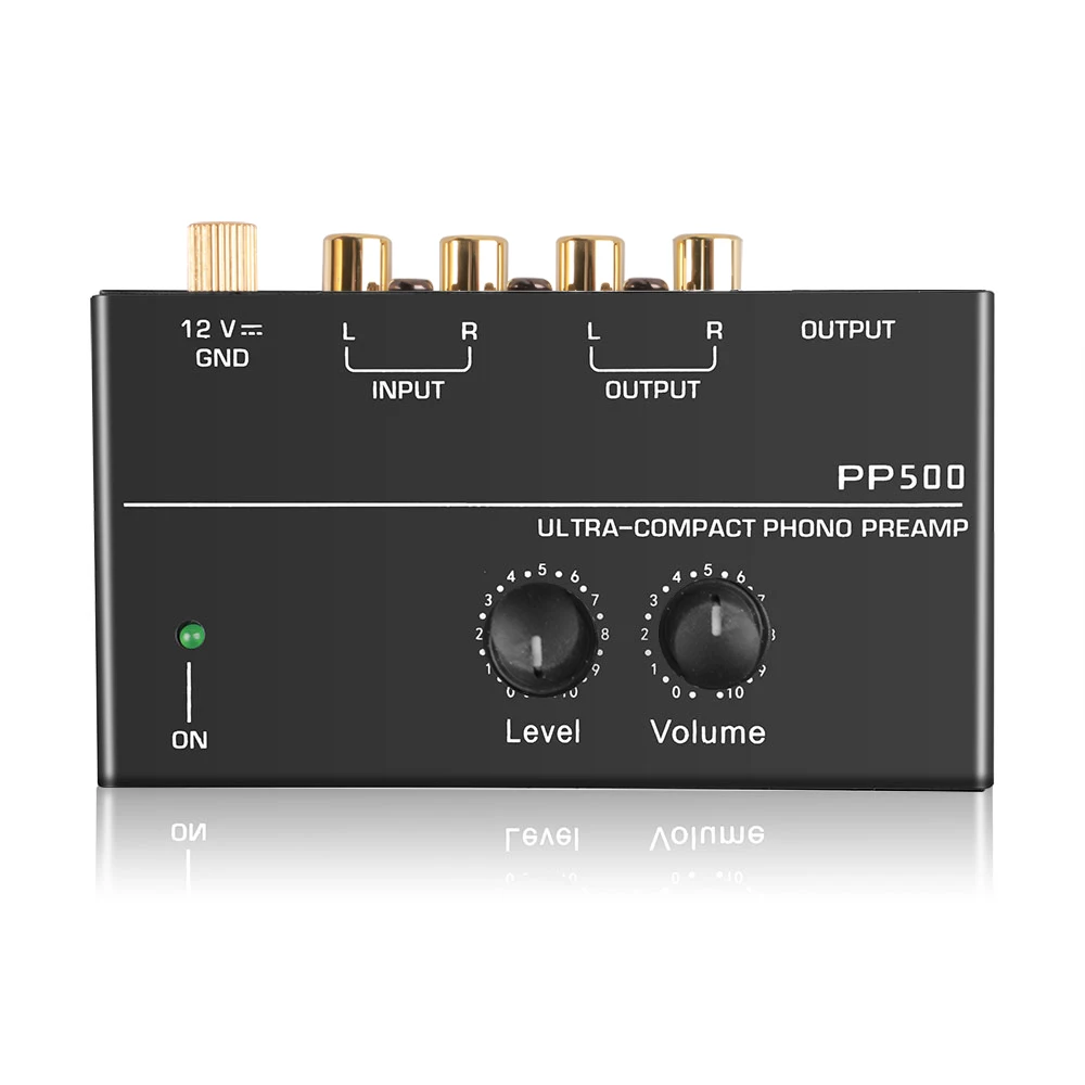 Audio Amplifier Board Ultra-compact Phono Preamp Pre Amp Preamplifier with Level Volume Control 2xRCA Input 2xRCA Output 1/4" TRS Output Interface Headphone Amplifier Stereo Amplifier Portable DAC Amplifier Audio Amp Adapter