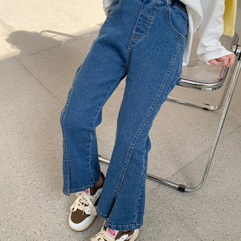 

Girls Jean Pants Long Trousers Cotton 2024 Luxury Spring Autumn Baby's Kids Pants Outdoor School Toddler Children's Clothing