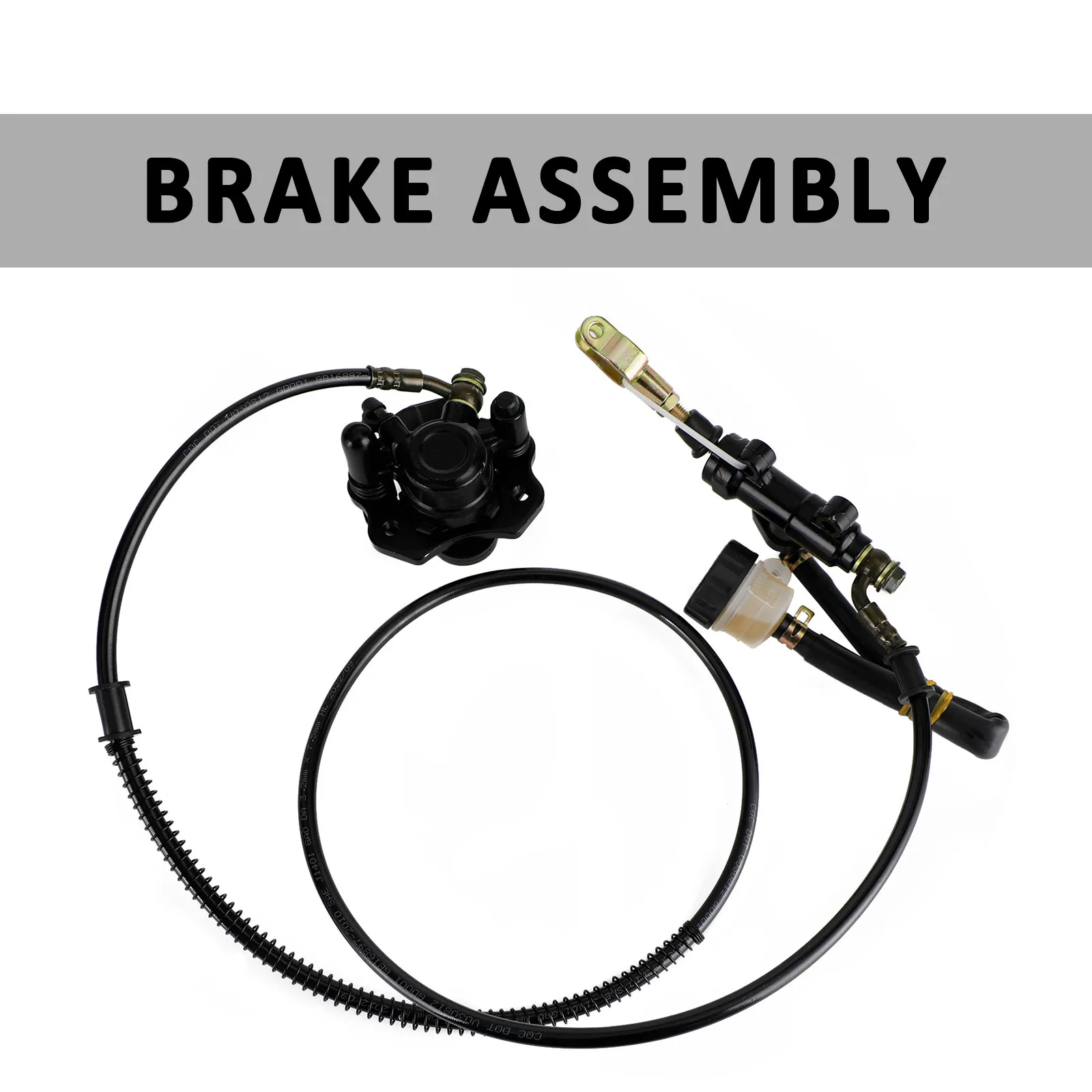 Topteng Go Kart Golf Cart ATV Rear Hydraulic Brake Assembly Caliper Master Cylinder Kit