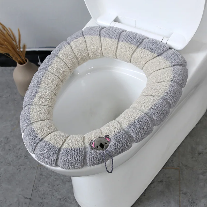 Bathroom Toilet Seat Cover Washable Soft Winter Warmer Mat Pad Cushion O-shape Bidet toilet seat cover
