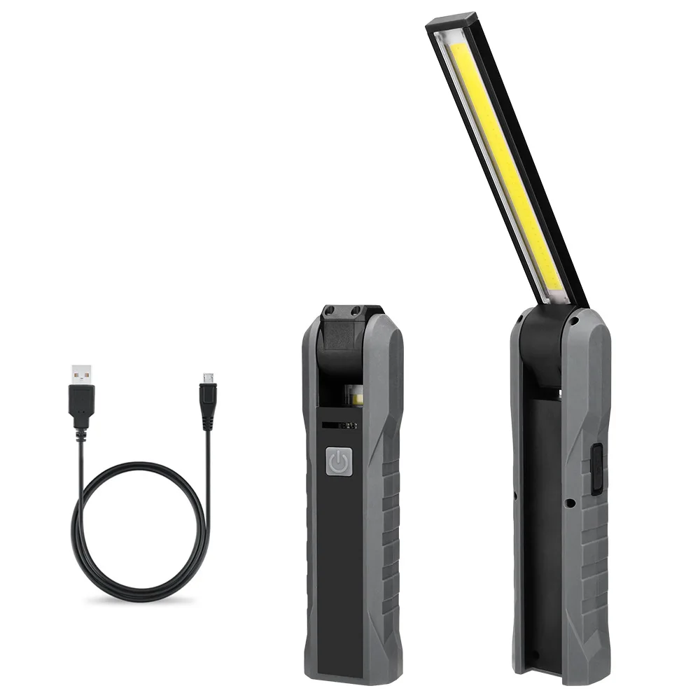 

Portable COB Flashlight Torch USB Rechargeable LED Work Light Magnetic Lanterna Hanging Hook Lamp Outdoor Tactical Flashlight