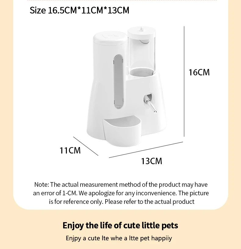 Automatischer Wasserspender für Hamster und Kleintiere mit Trinkflasche, Schüsseln und Futterbehälter für Meerschweinchen und Ratten – Detail 8