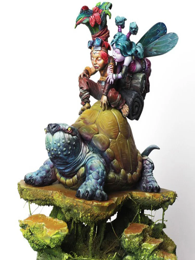 

1/24 75mm Tortoise KNIGHT with child 75mm toy Resin Model Miniature resin figure Unassembly Unpainted
