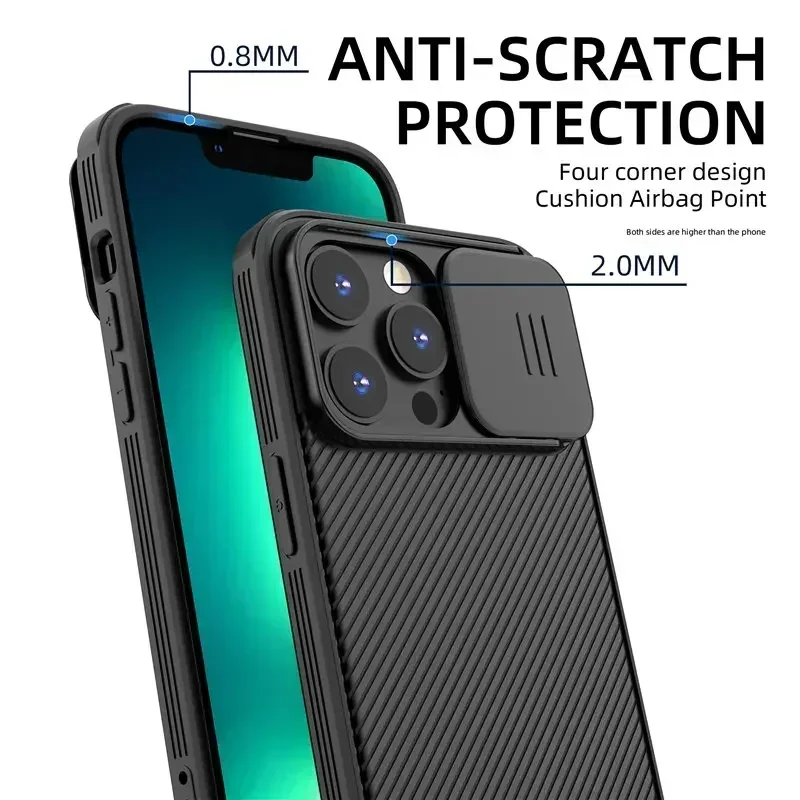 Magnetic Slide Lens Protection Case with Magsafe and Wireless Charging Compatibility - Soft Silicone Cover