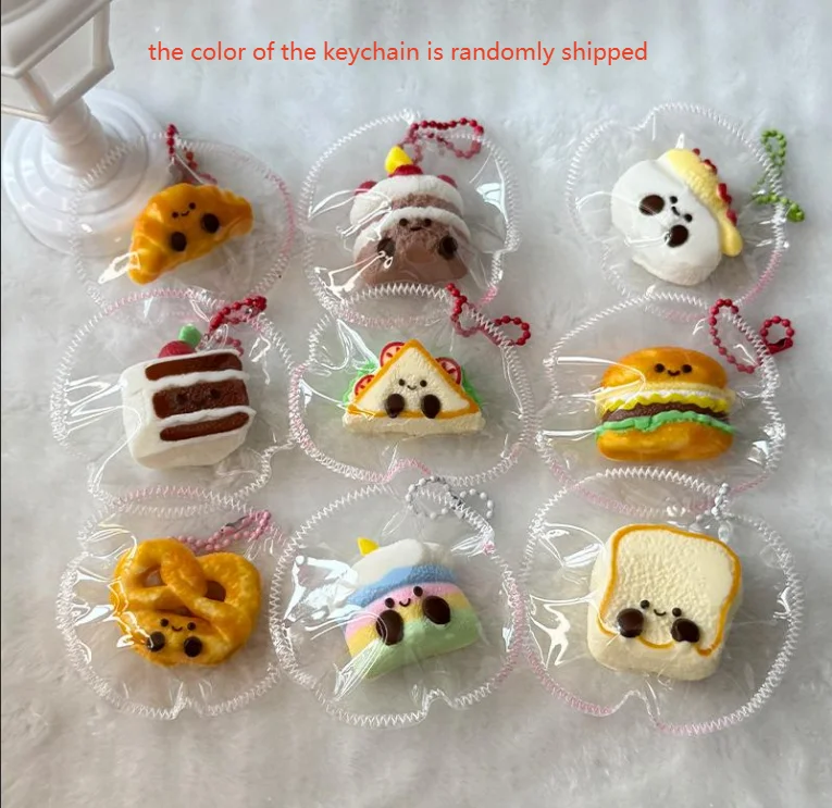 Cute Simulation Toast Bread Squeeze Toy Cartoon Stress Relief Toy Fun Mini Decompression Slow Rebound Toys Gifts Color Random
