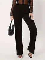Basic Solid Color Flared Trousers Summer Elegant High Waisted Abstinence Pant Daily Travel Office Wear Women's Clothing Trousers - Image 4