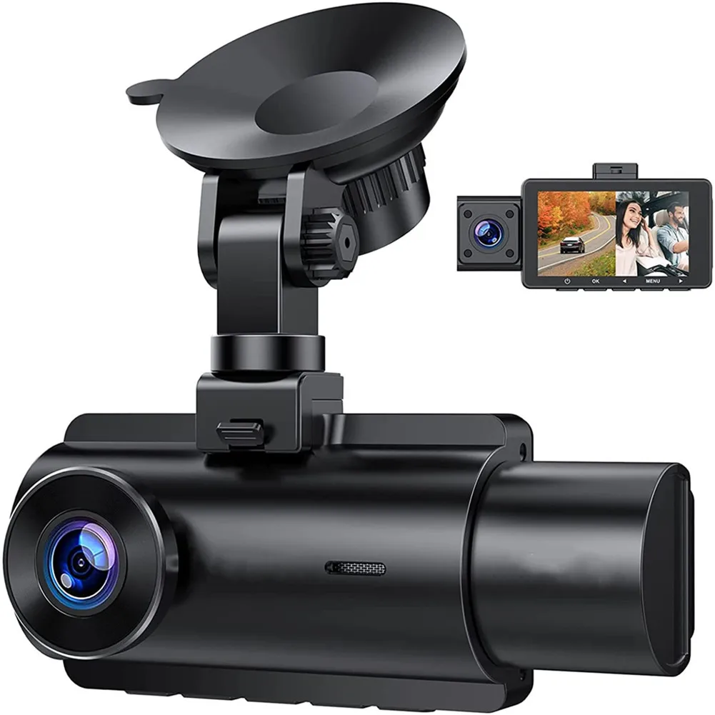 1080P Dash Cam Front and Inside Rear Three Camera 140° Wide Angle