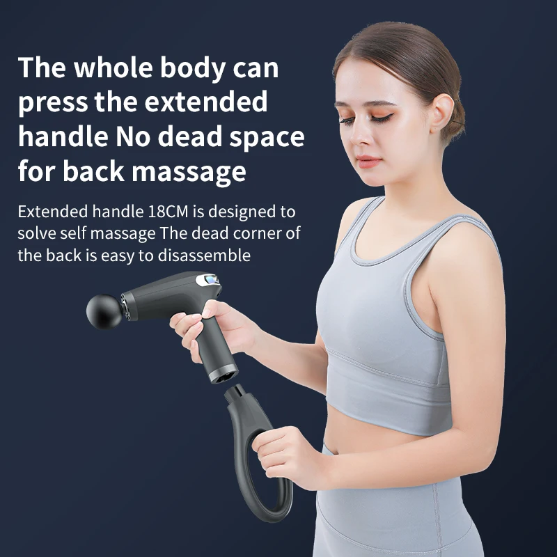 Draagbaar massagepistool met percussie, professionele diepe spiermassage voor lichaam, nek en rug, ontspanning, fitness en afslanken._voghion.com