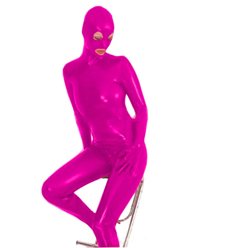 Spandex Bodysuits Halloween costumes Catsuit Open Eyes Leather Catsuit fetish costume adult onesie