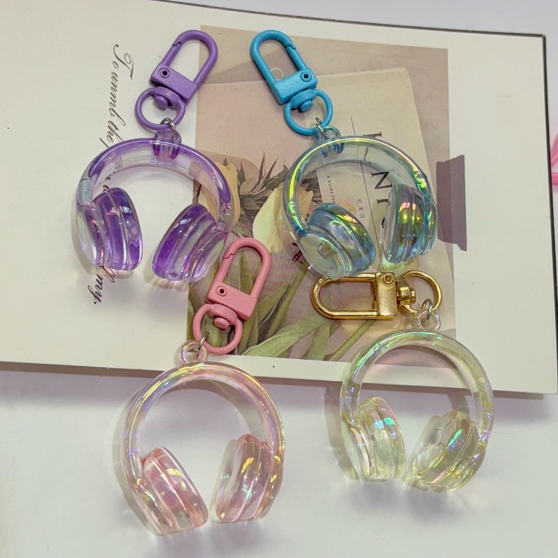 Music Earphone Charms Keychain Headphone Chain Phone Strap Student Backpack Pendant Accessories Cute Gift for Girls Boys Teens