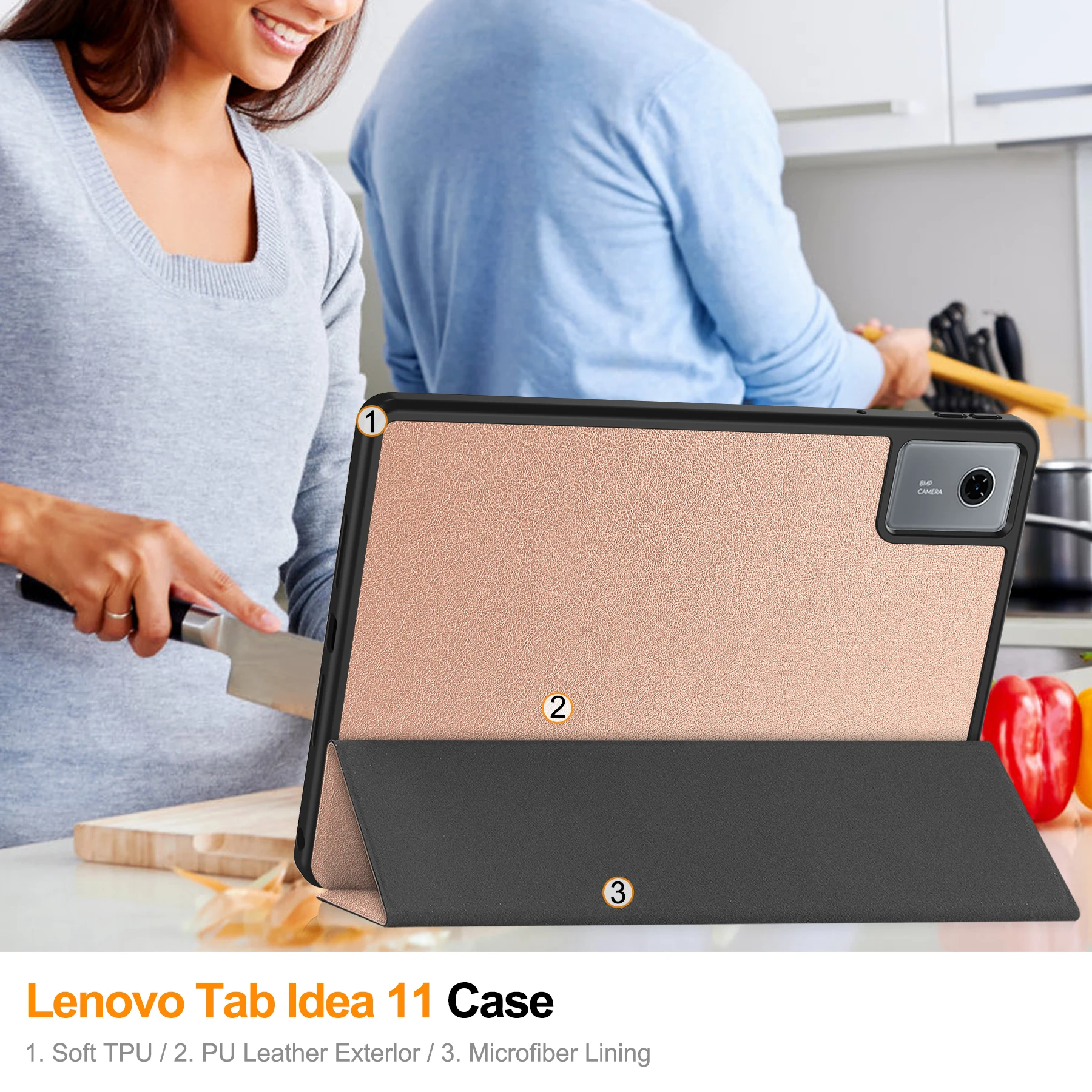 Premium 11 TPU Leather Magnetic Tablet Cover with Pen Slot