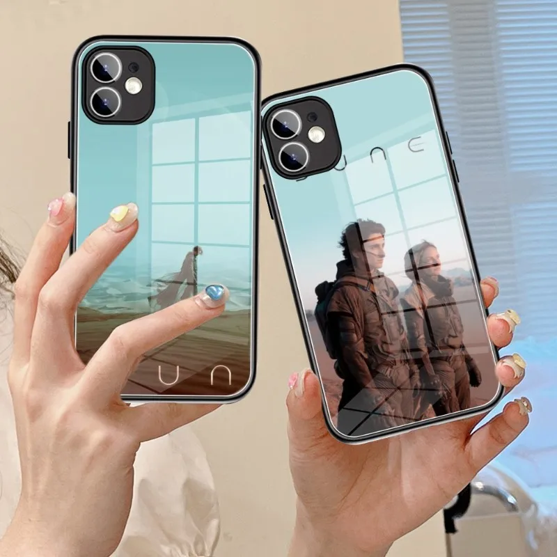 Custodia Per Telefono Film Dune Glass 14 13 11 12 Pro 8 7 Plus X 13 Pro Max Xr Xs Mini Cover Nere