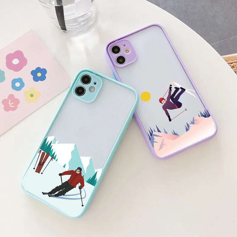 Чехол для телефона INS белый Снежный горный IPhone 13 Pro Max 12 11 X XS 7 8 Plus XR милый Матовый