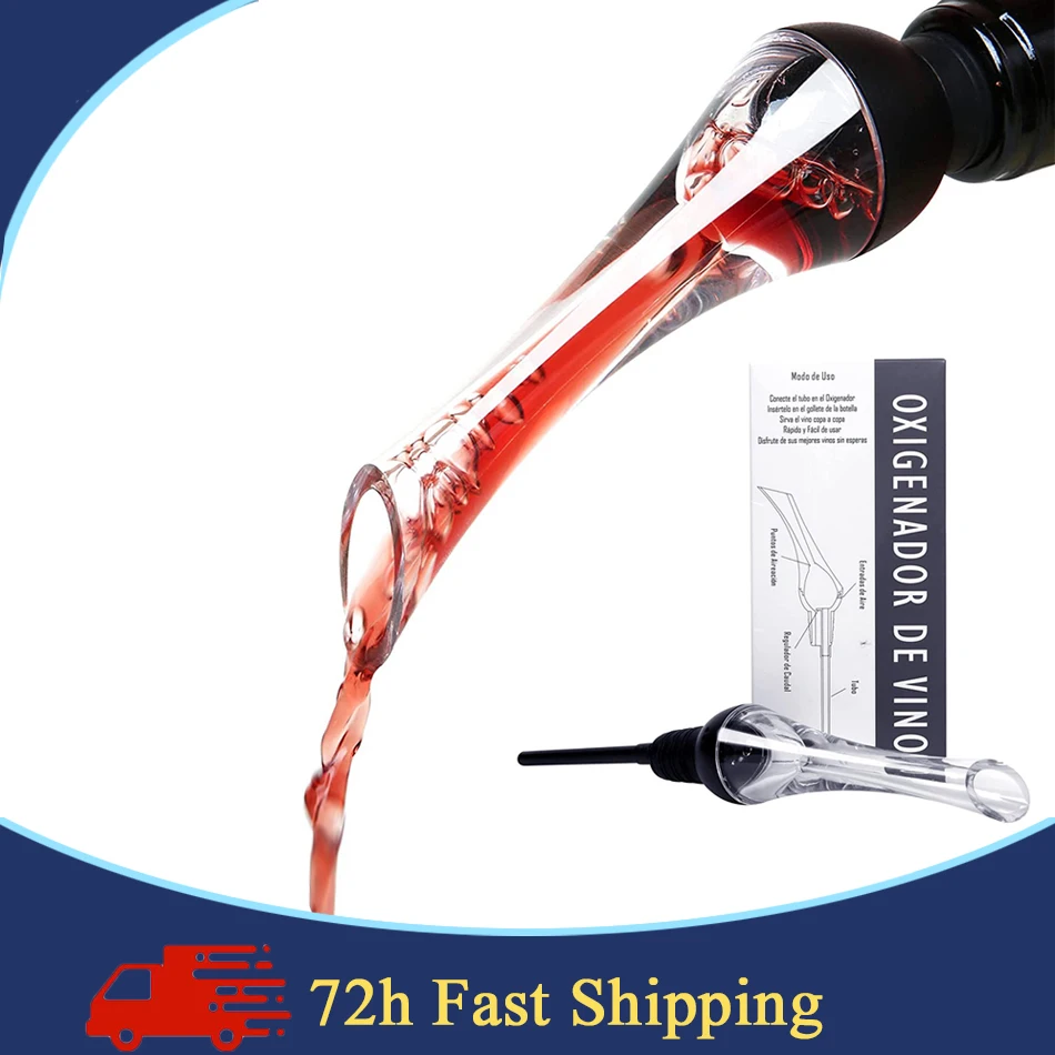 

Magic Wine Decanter Quick Acrylic Aerating Pourer Portable Wine Aerator Pourer Wine Accessories Vacuum Bottle Stopper