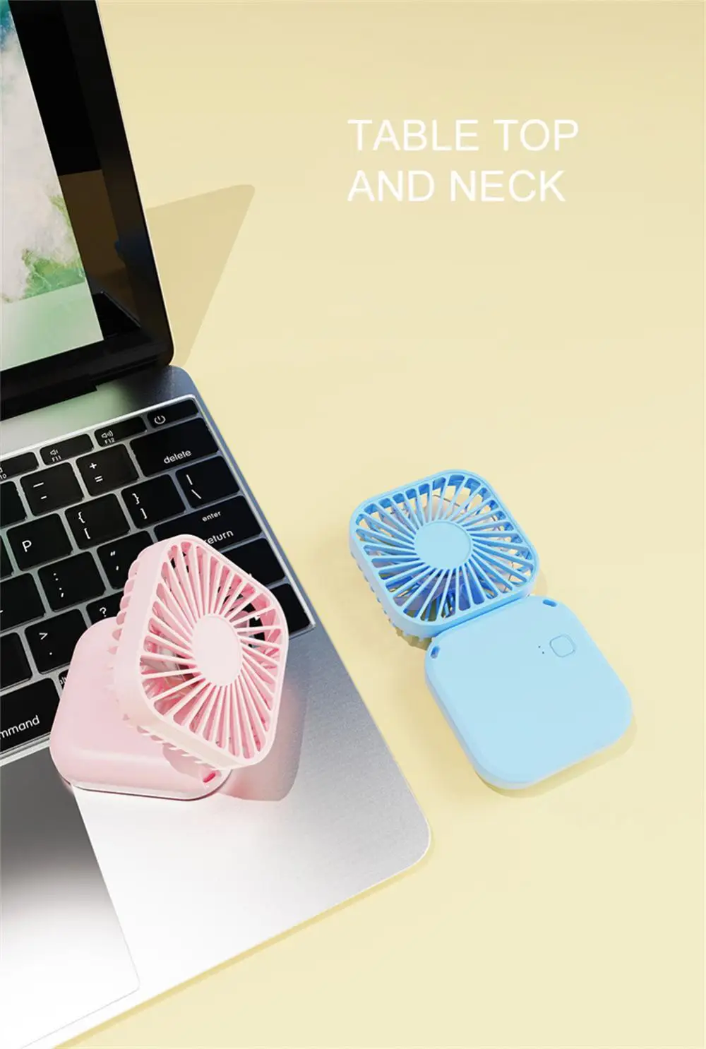Description Picture 2 of itemHandheld Electric Mini Fan Strap Type Portable Air Conditioners Folding Camping Mirror USB Rechargeable Small Fan Desktop
