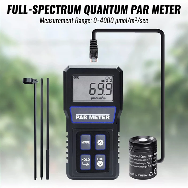 Waterproof Probe Light Meter Digital Display Light Energy Meter Probe Illuminometer Split Type Energy