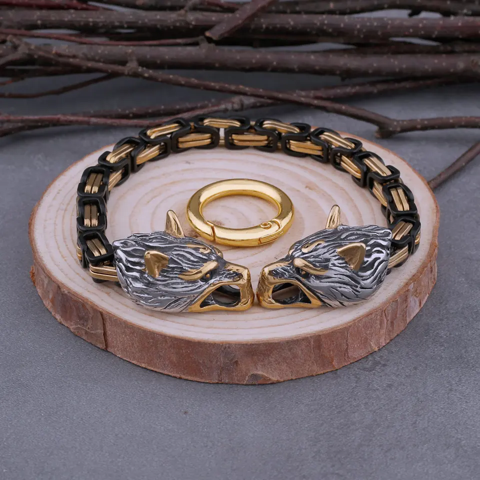Braccialetto vichingo in bronzo con dragone