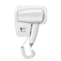 High Power Wall Mounted Hotel Hair Dryer No Punch Negative Ion Fast Drying Home Bathroom Hot Cool Air Lightweight Hair Blower 2