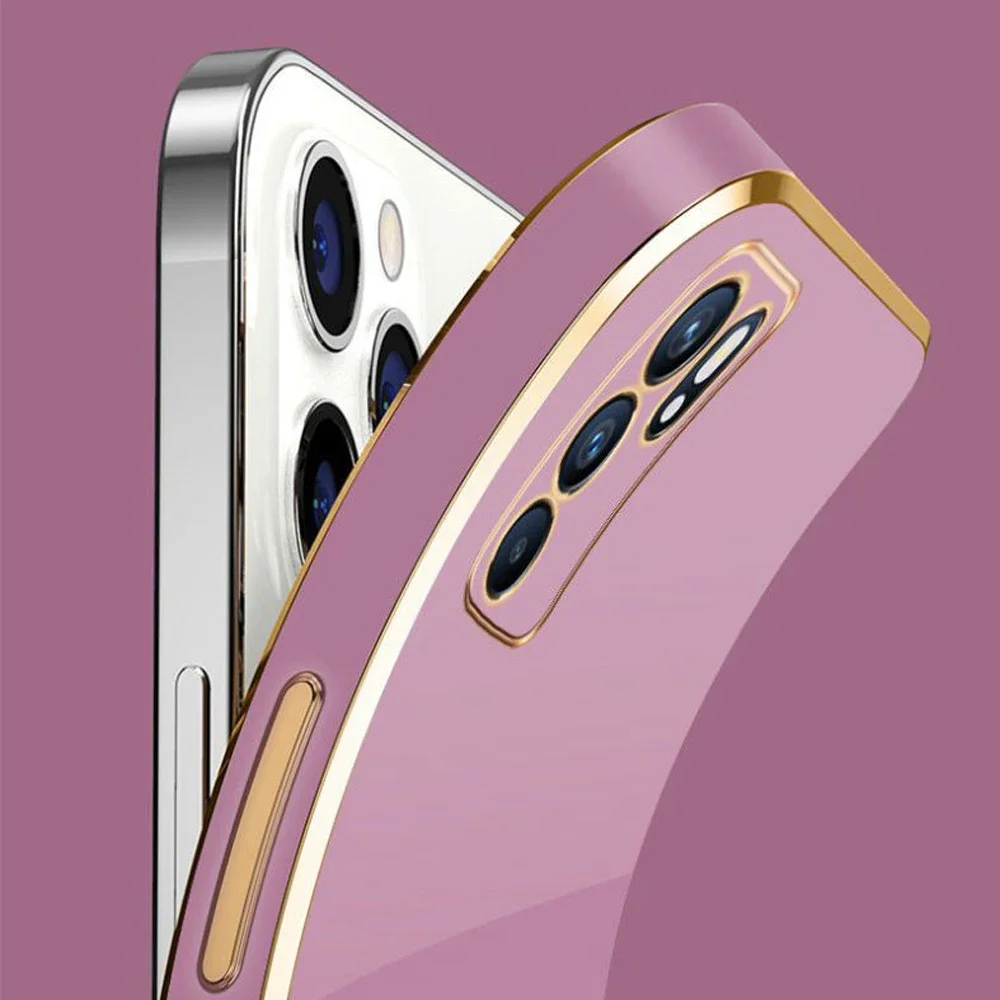 Luxury Square Plating Shockproof Silicone Phone Case - Stylish Back Cover s