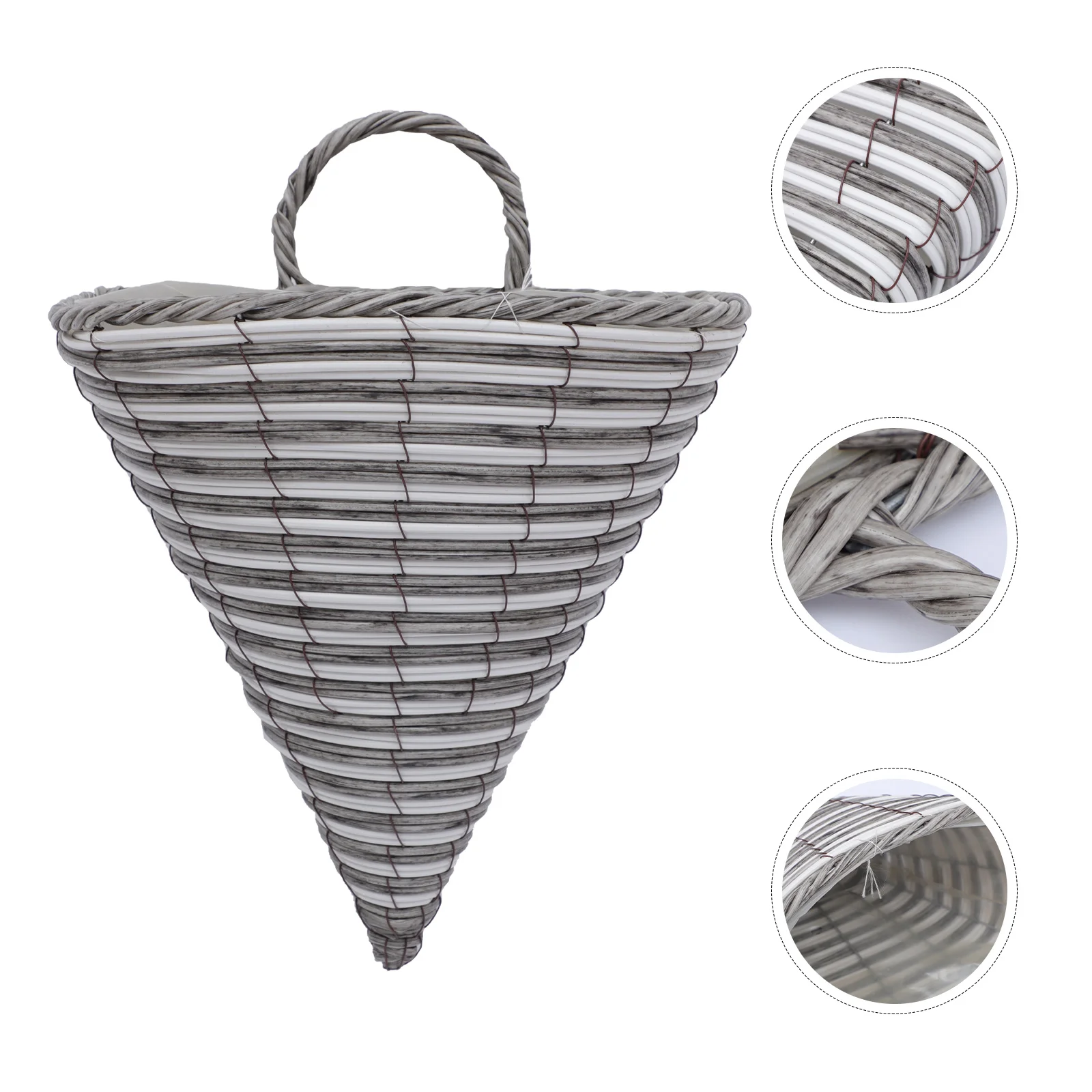 

Wicker Woven Hanging Basket Conical Rattan Wall Planter Baskets Cone Shaped Flower Pot Indoor Outdoor Ceiling Plant Pots