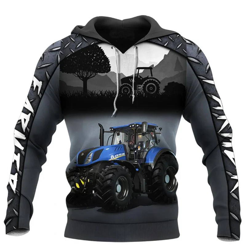 

Fashion casual hoodie beautiful tractor 3D full print autumn zipper hoodie unisex Harajuku street sweatshirt jacket HY0142