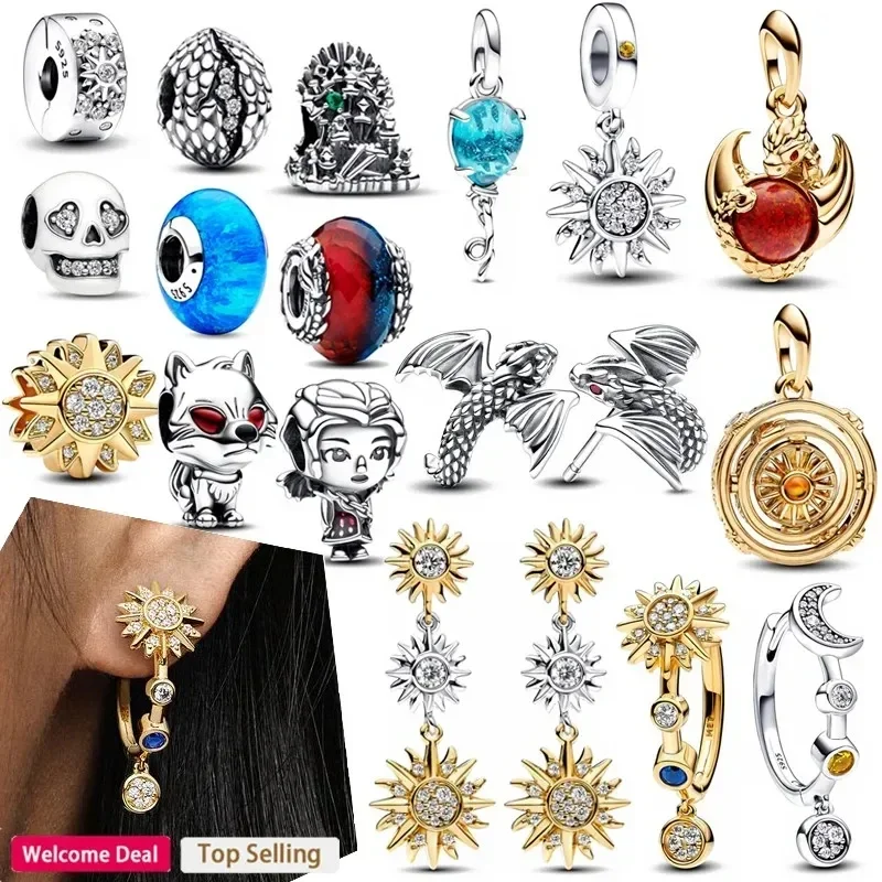 

2023 New Women's Game Series Dragon's Power Sun Earrings Suitable For Original Bracelet Pendant Light Luxury Jewelry