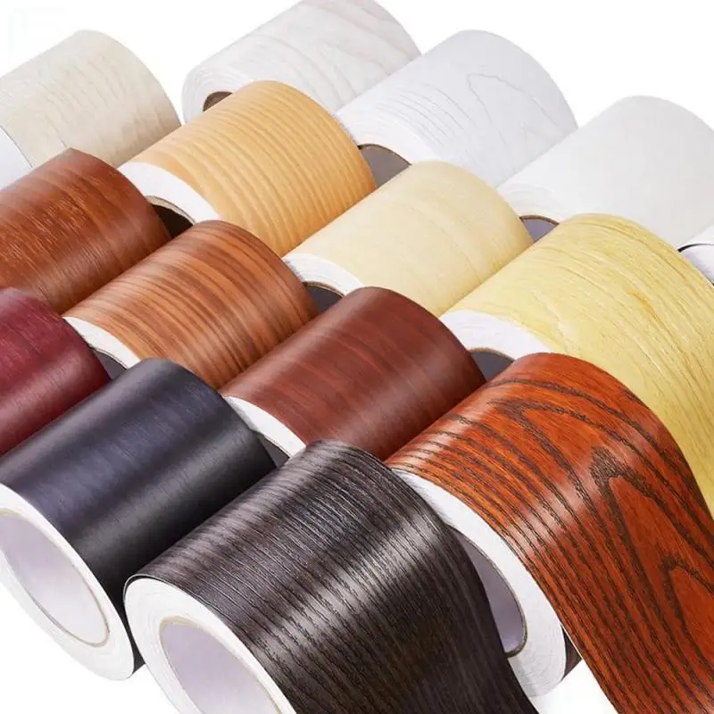 

5 M/Roll Realistic Wood Grain Repair Adhensive Duct Tape Furniture Renovation Skirting Line Floor Sticker Home Decor Accessories