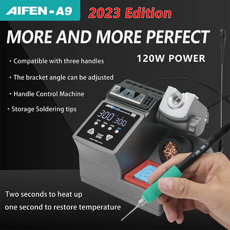 Паяльная станция AIFEN A9, совместимая с наконечниками паяльника, ручка C210/C245/C115, бессвинцовая электронная сварочная ремонтная станция