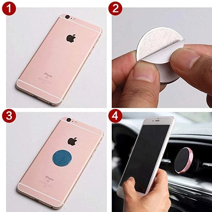 Metal Plate Sticker For Magnetic Car Phone Holder Iron Sheet Sticker Disk For Magnet Tablet Desk Car Phone Stand Mount Round