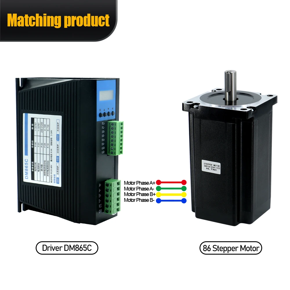 HLTNC DM865C 6.5A DC24V 80V 디지털 스테퍼 모터 드라이버 컨트롤러(CNC 조각사용 디스플레이 포함) Nema34 86 2상 엔진