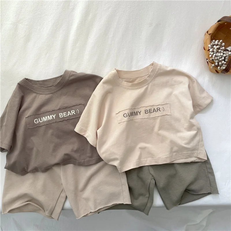 

Child 100% Cotton Tshirt Summer New Base Shirt Casual Loose Bottoming Shirt Infant Simple Fashion Thin Soft Short Sleeve Tops