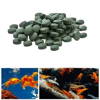 100/600/1500pcs High Purity Spirulina Tablets Spiral Seaweed Enrichment Favorite Pets Food Fish Crystal Red Shrimp Fish Food