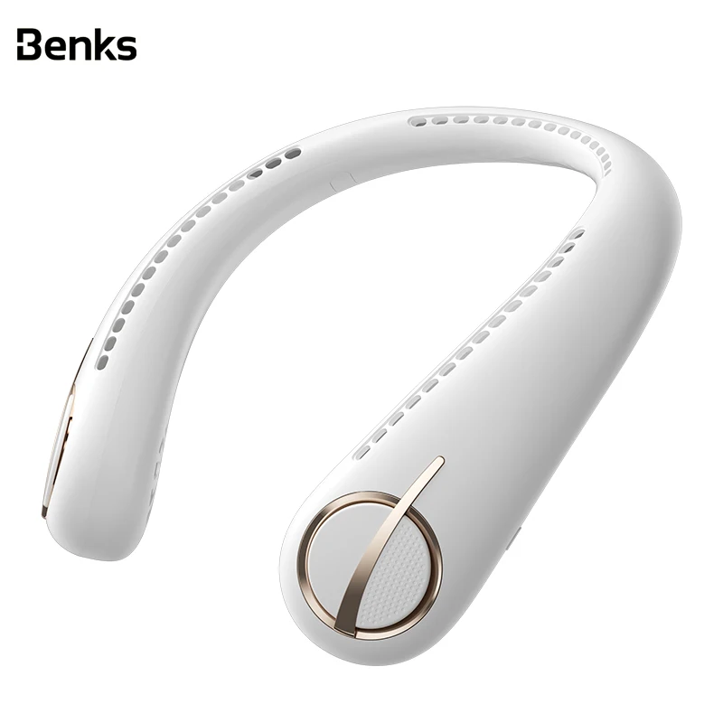 

Benks F21 Negative ion Hanging Neck Fan leafless USB Charging Mini Air Purification Silent Super Wind 3 Speed Adjustable Fans