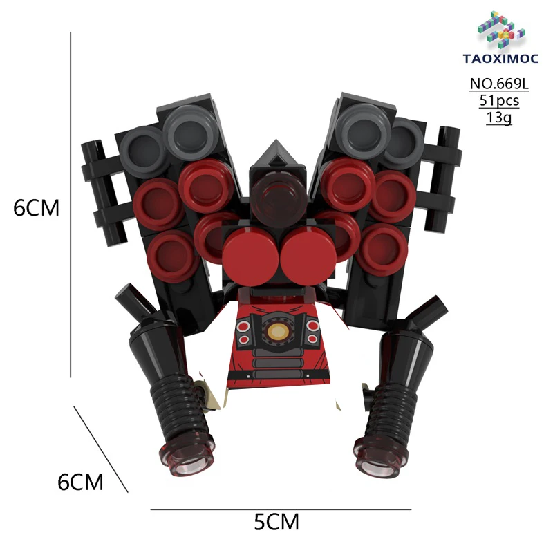 2024 New Skibidi Toilet Men vs. Monitor Building Blocks Super Titan TV Man Sound Man Children's Toy Birthday Building Block Gift 6